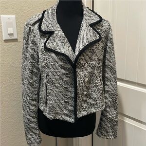 Women's Black and White Tweed Jacket
